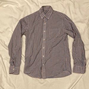 J Crew "Light Weight" Stripped Dress Shirt. Size Small. DAMAGED